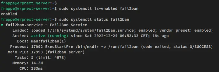 verify fail2ban