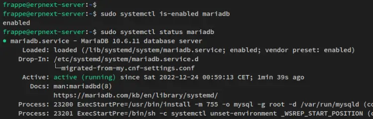 verify mariadb