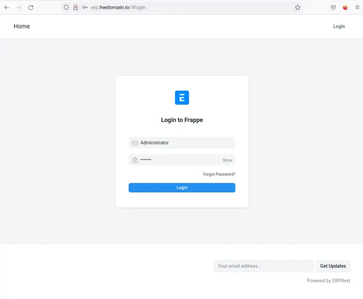 frappeframeowrk login