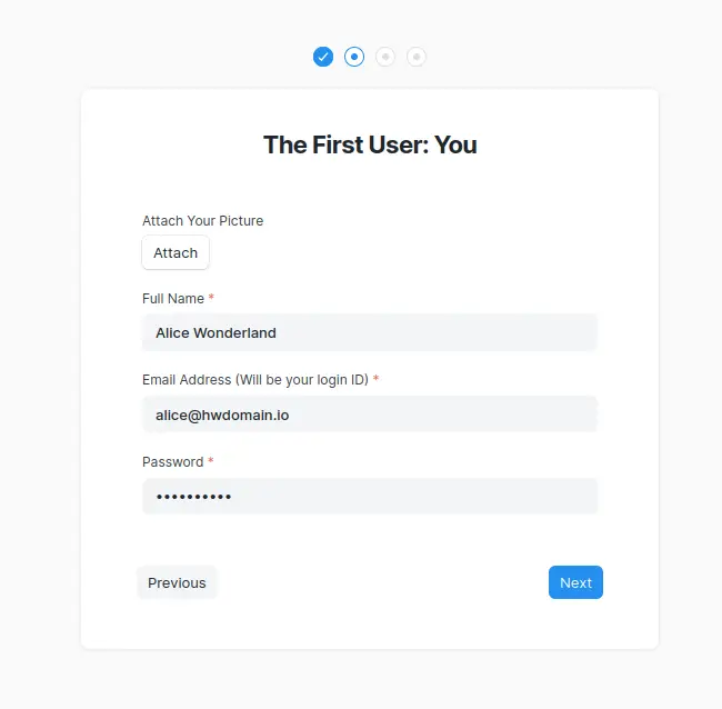 create admin user