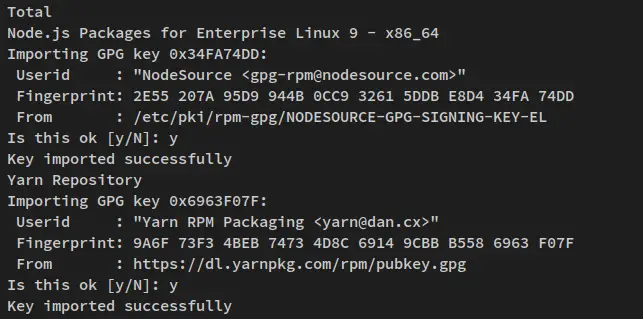 accept gpg key