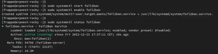 verify fail2ban