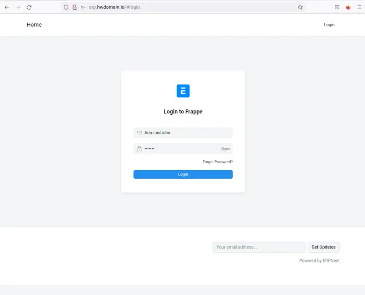 login erpnext