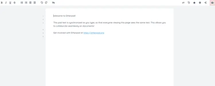 etherpad editor