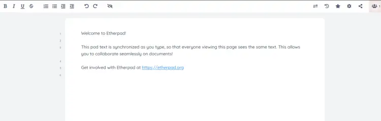 etherpad as collaborative editor