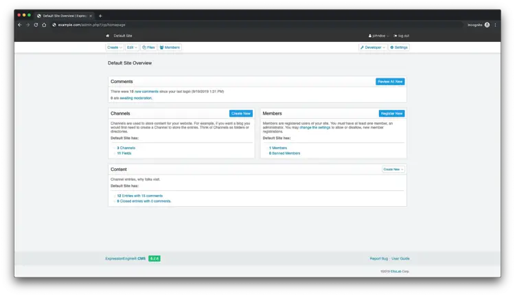 Administrator dashboard