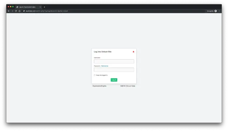 First Login to ExpressionEngine