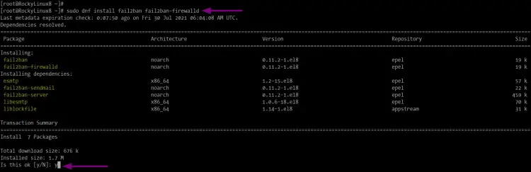 Installing fail2ban on Rocky Linux