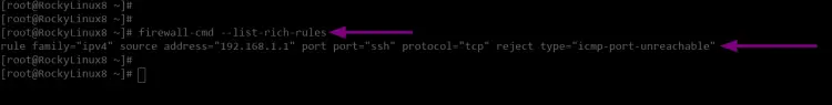 Checking firewalld rich-rules generated by fail2ban