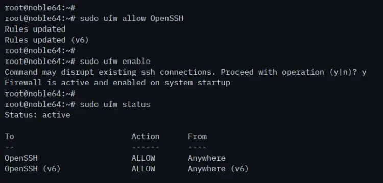 setup ufw