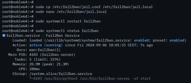 check fail2ban