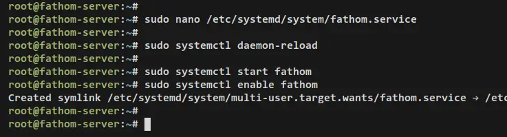 setup fathom systemd