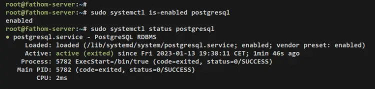 verify postgresql