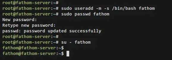 create fathom user