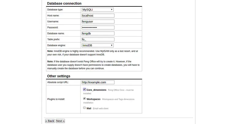 Database connection