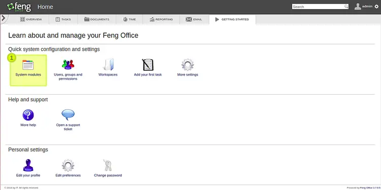 Feng office dashboard