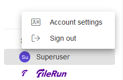 FileRun Account Settings