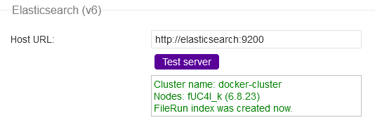 FileRun ElasticSearch Test