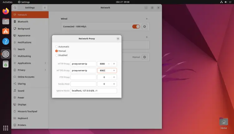 Ubuntu network proxy