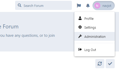 Flarum Admin Menu