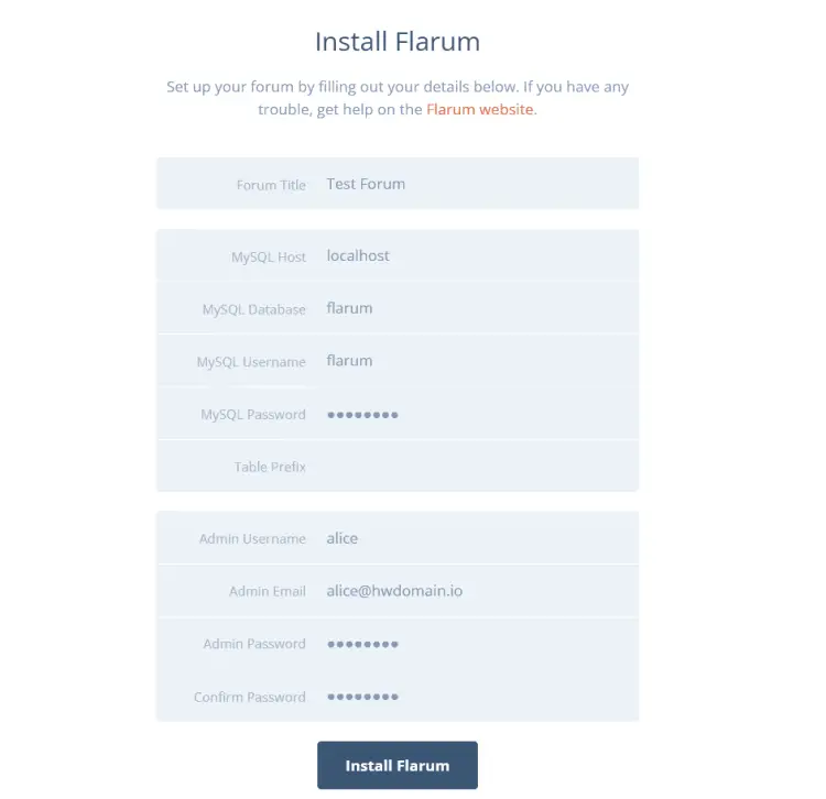 install flarum