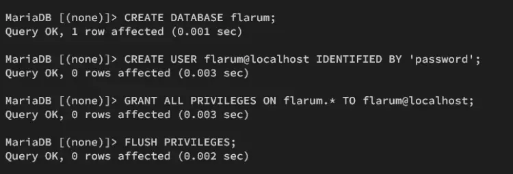 create database