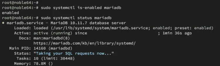 check mariadb