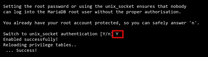 authentication to unix_socket