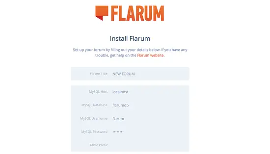 Flarum Community manager installation