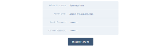 Flarum install
