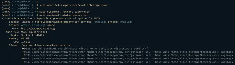 configuring flask gunicorn supervisor