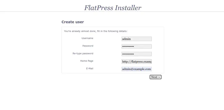 Create a user