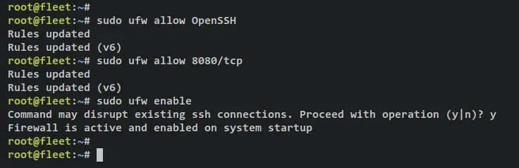 setup ufw