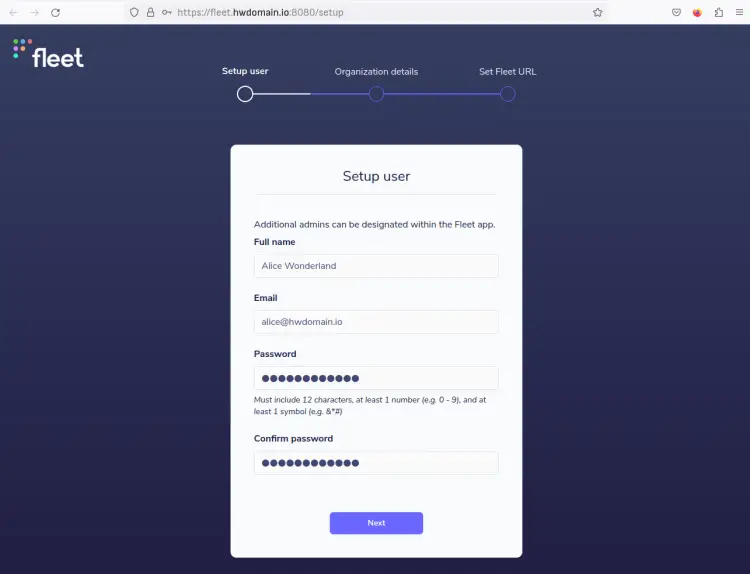 create user fleet