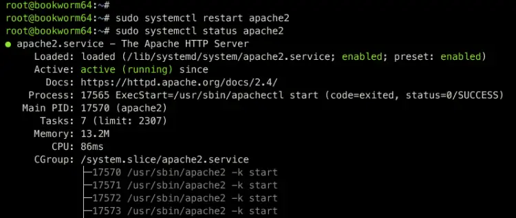 check apache service