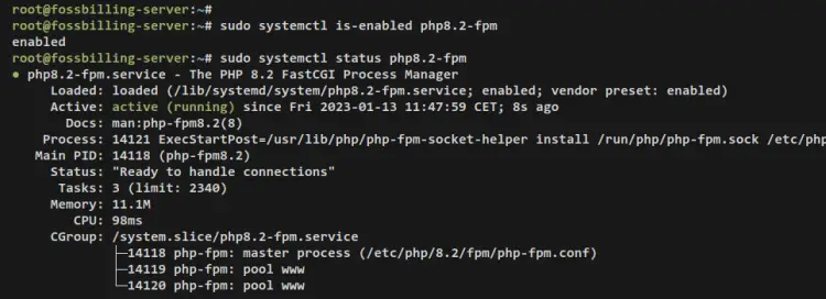 verify php-fpm