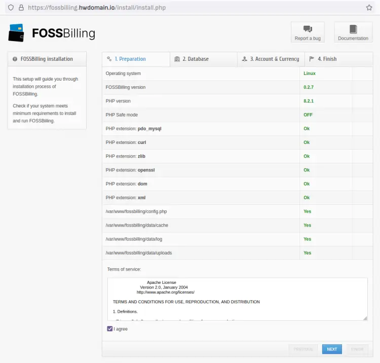 fossbilling install