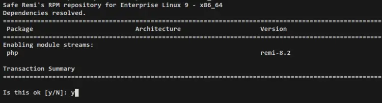 enable remi repo php 8.2