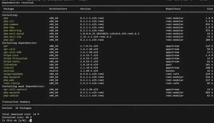 install php