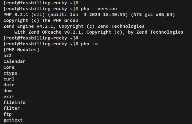 verify php version and extensions