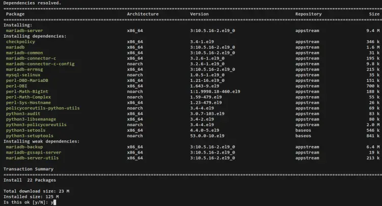 install mariadb
