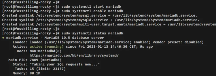 start verify mariadb