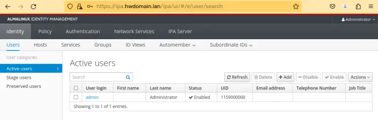 freeipa admin dashboard