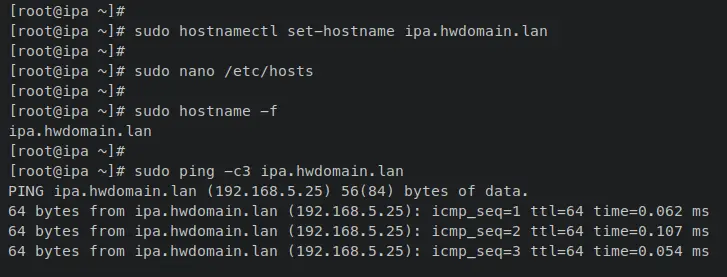 setup fqdn and hosts file