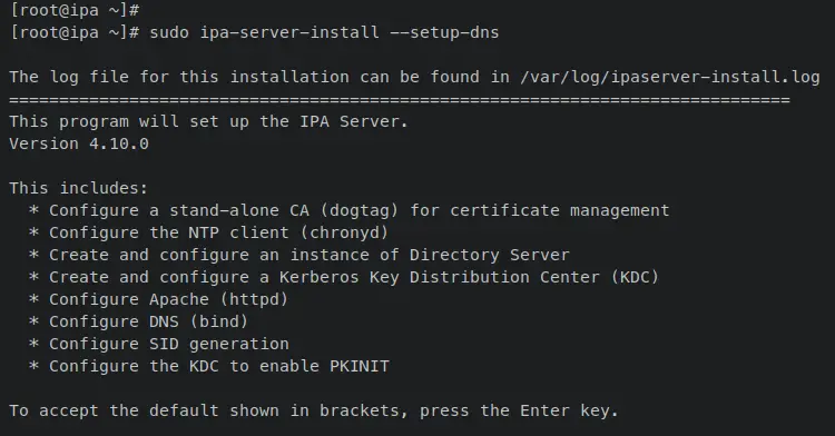 setup freeipa server