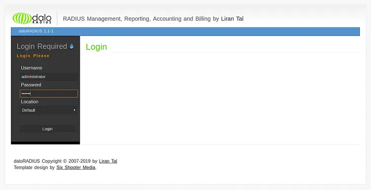 daloRadius Login