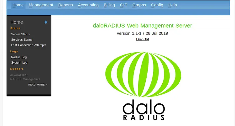 daloRadius Dashboard