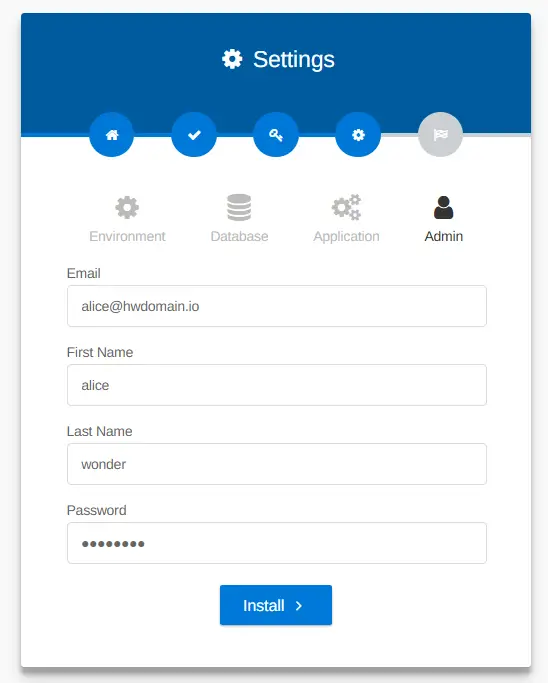 setup admin