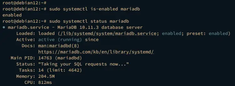 checking mariadb