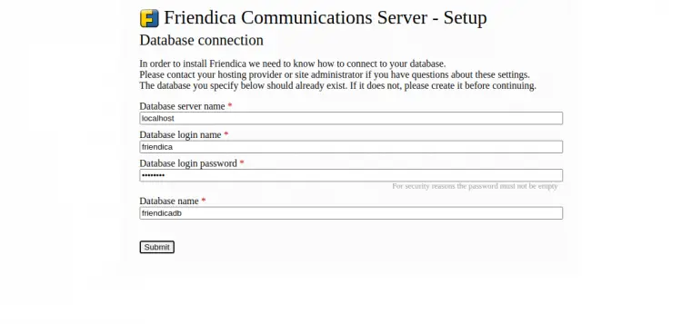 Database connection